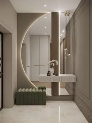 Радиусное зеркало с подсветкой   V-12