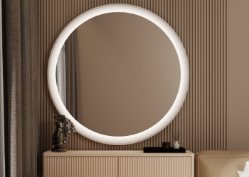 Радиусное зеркало с подсветкой   V-22